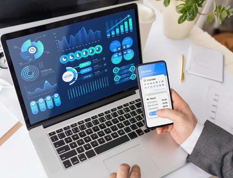 Professional team collaborating on digital strategy and software solutions